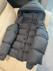 蒙家新款哑光雾面短款加厚保暖连帽M家羽绒服男女同款情侣外套