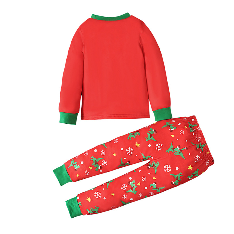 Ensemble deux pièces garçon motif dinosaure noël_voghion.com