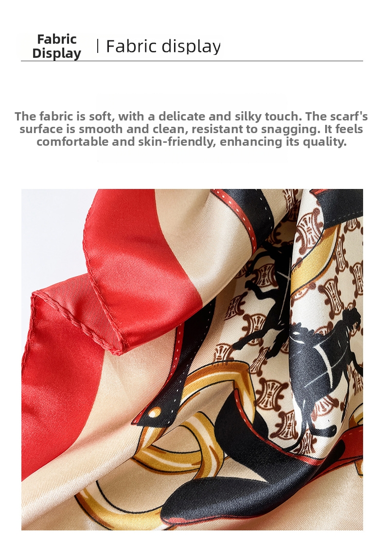 Silk Scarf And Hijab Set With Letter Print For Women Fashion_voghion.com