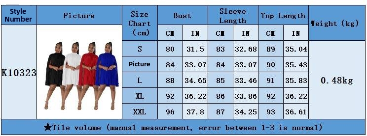 Elegant Women's Solid Color Batwing Sleeve Dress Pleated Flowy Chiffon Casual Party Wear Breathable Comfortable_ecoleips.com