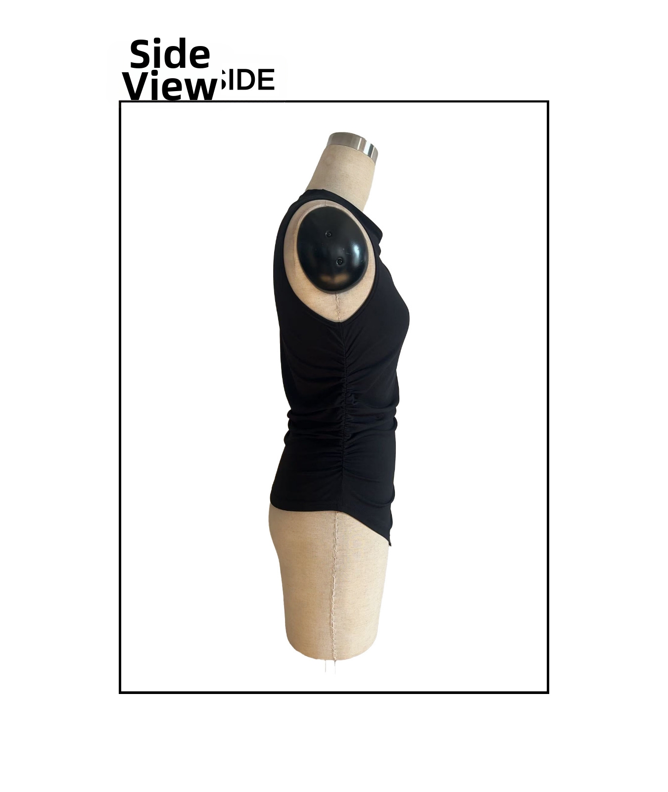 Women's Slim Fit Sleeveless Vest Top Solid Color Irregular Pleats Metal Buckle Closure Product 2026_ecoleips.com