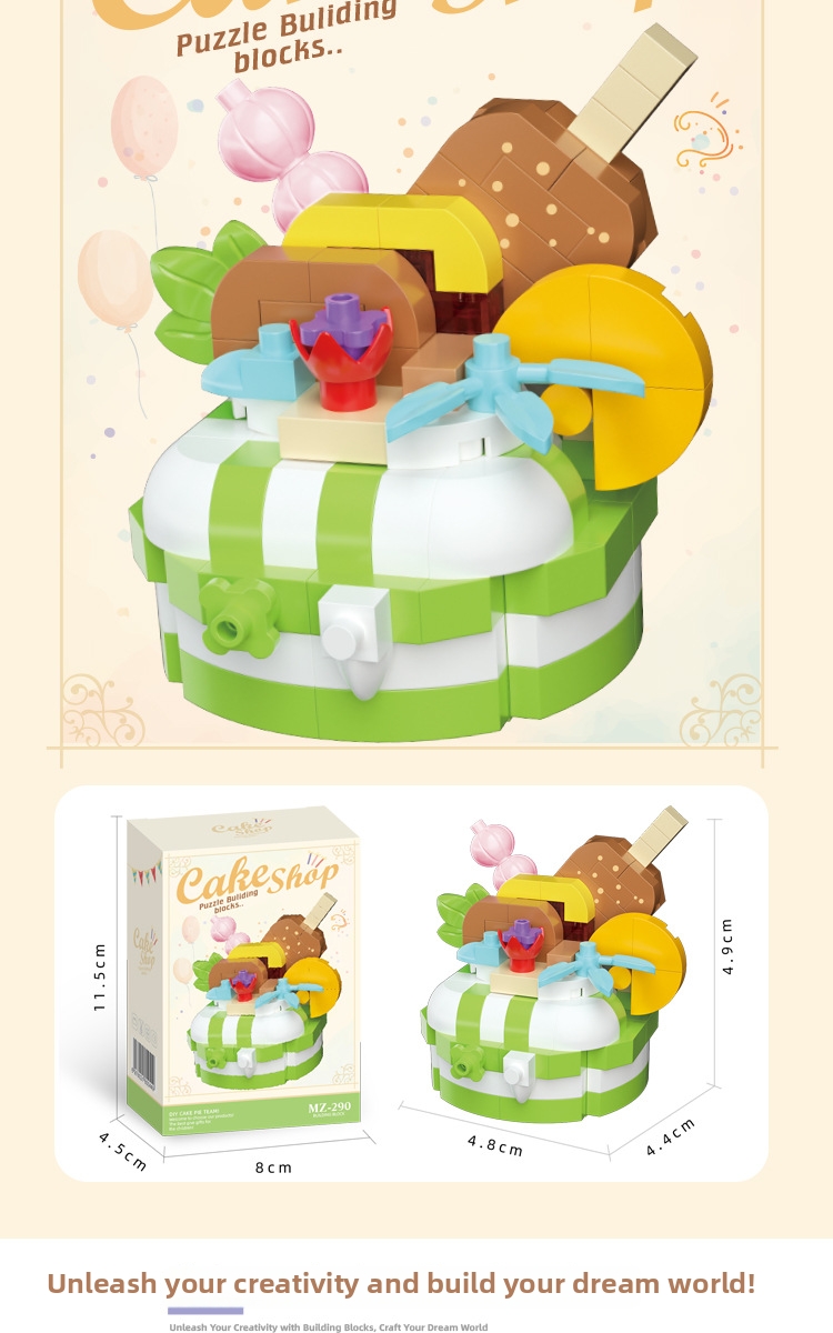 Building Blocks Dessert Cake Party Set Educational Construction_voghion.com