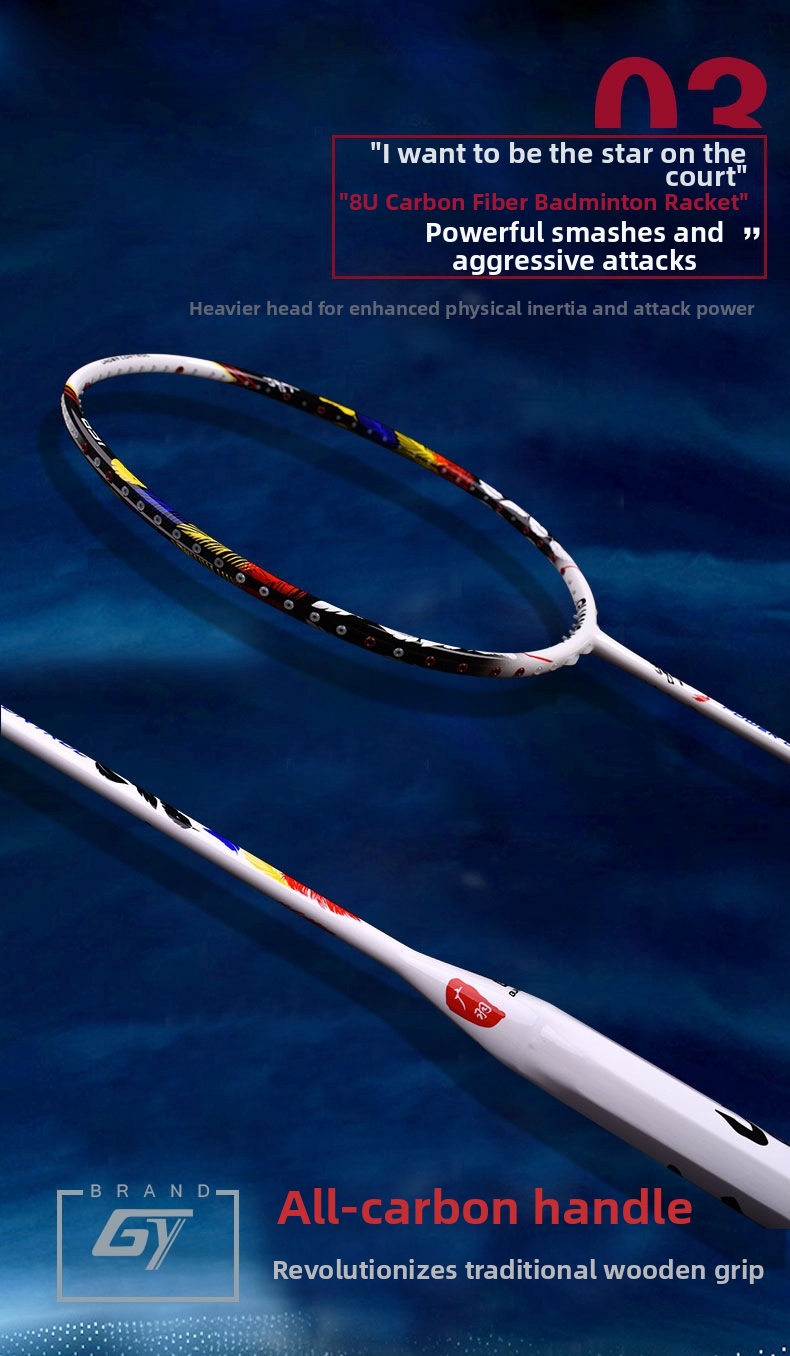 Ultralätt badmintonracket för vuxna i kolfiberkonstruktion_voghion.com