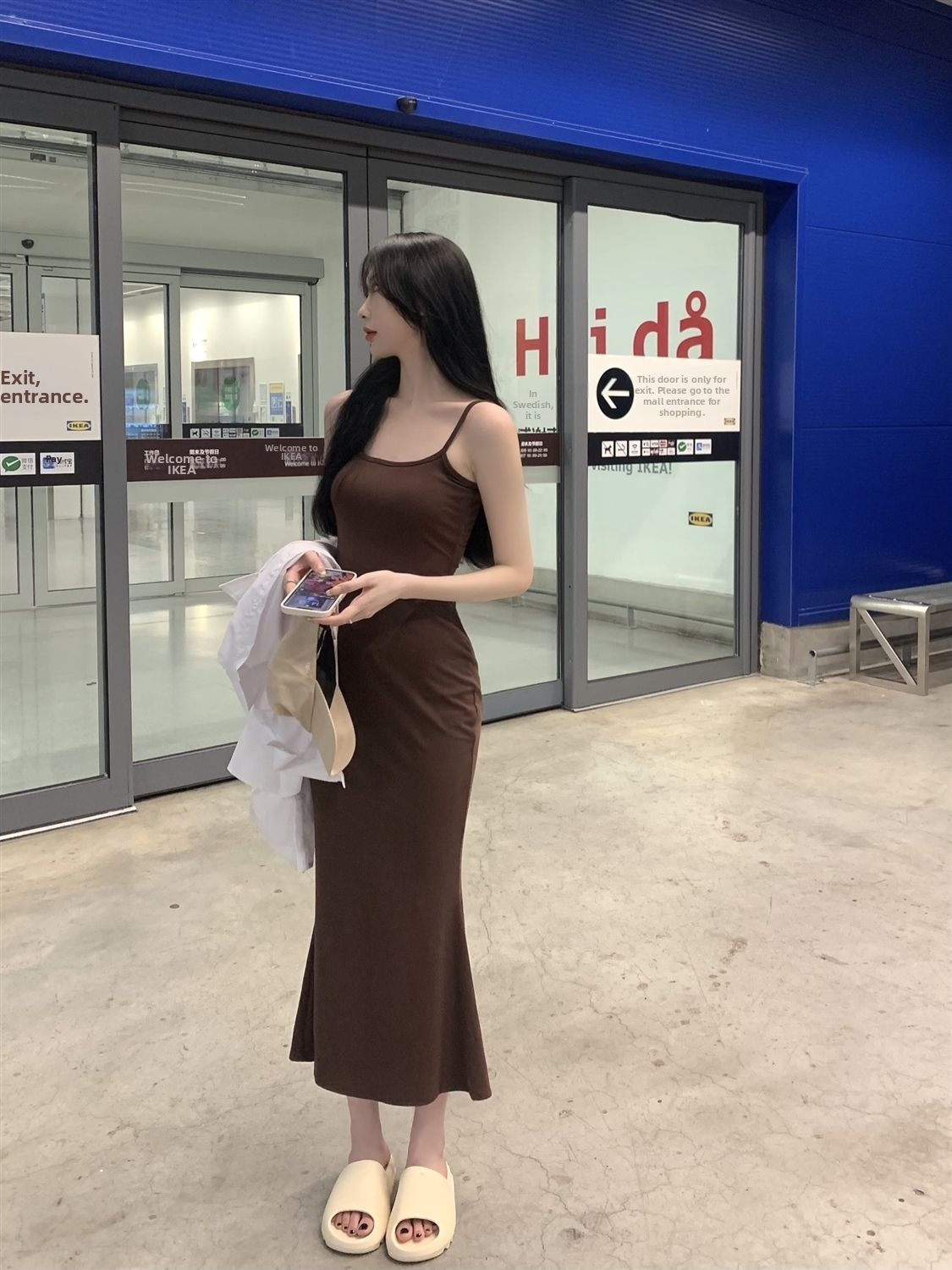 Women's Sleeveless Waist Slimming Dress Sweet Spicy Backless Suspender Short Pure Fishtail Bodycon Summer Casual Elegant Fashion_ecoleips.com