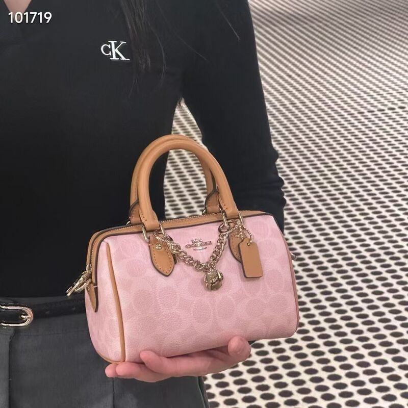 Cross-border Koucijia Rowan18 Classic Monogram Boston Pillow Bag Mini Handbag Shoulder Crossbody Versatile Women's Bag