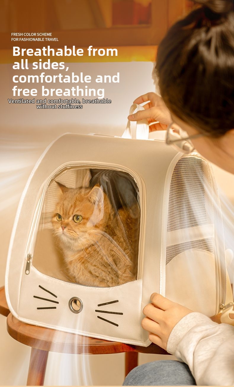 Anti-scratch Pet Backpack Cat Carrier For Travel And Comfort_voghion.com