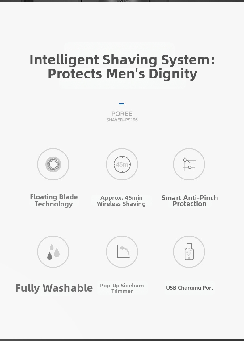 Electric Shaver For Men Rechargeable Fully Washable Three Head_voghion.com