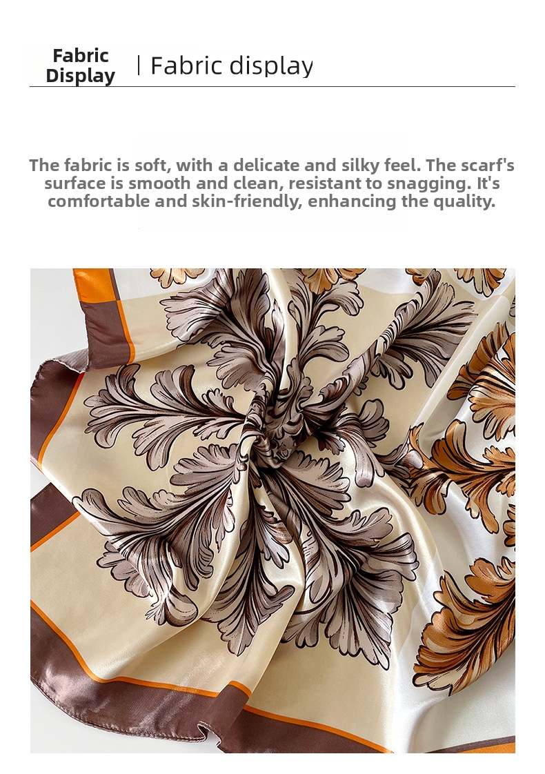 Elegant Silk Scarf Women’s Versatile Printed Square Headscarf_voghion.com