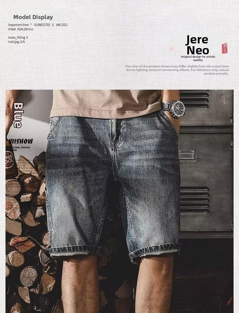 Herren Jeans Shorts Weit Geschnitten Im Used Look Für Sommer_voghion.com