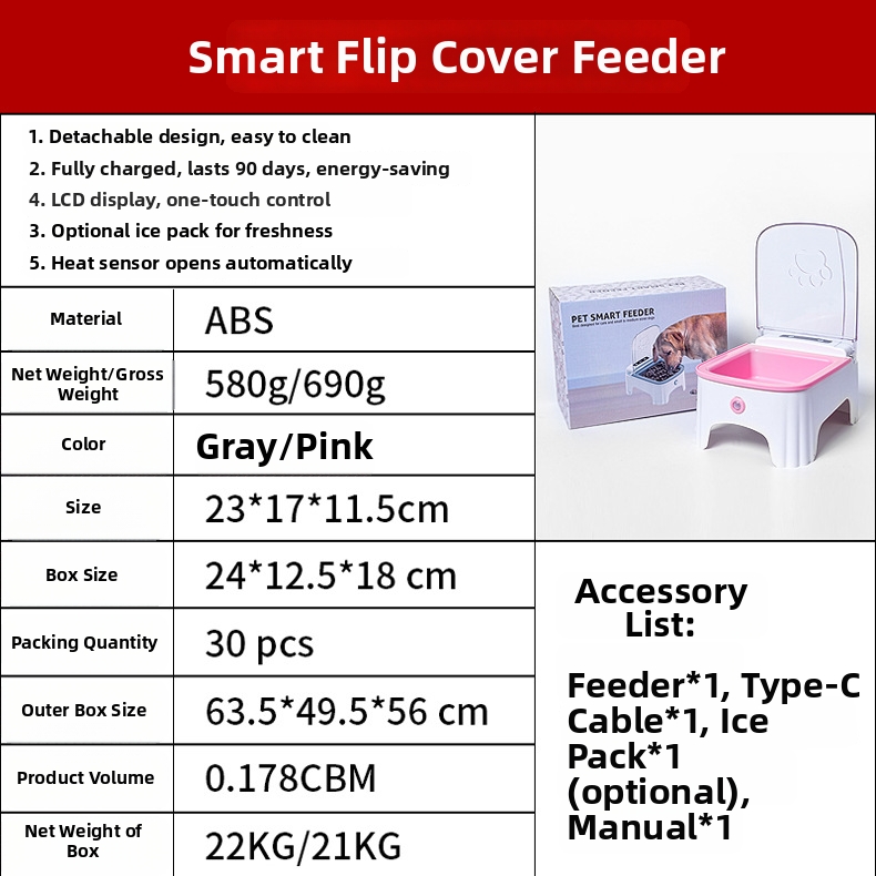 Automatic Sensor Pet Feeder With Timed Opening Lid For Food Bowl_voghion.com