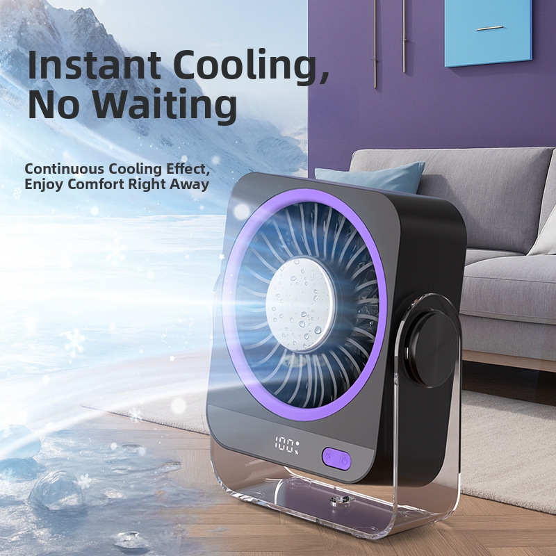 Desktop Fan For Dormitory Wall Mounted Cooling Fan USB Rechargeable Digital Display Small Portable_voghion.com