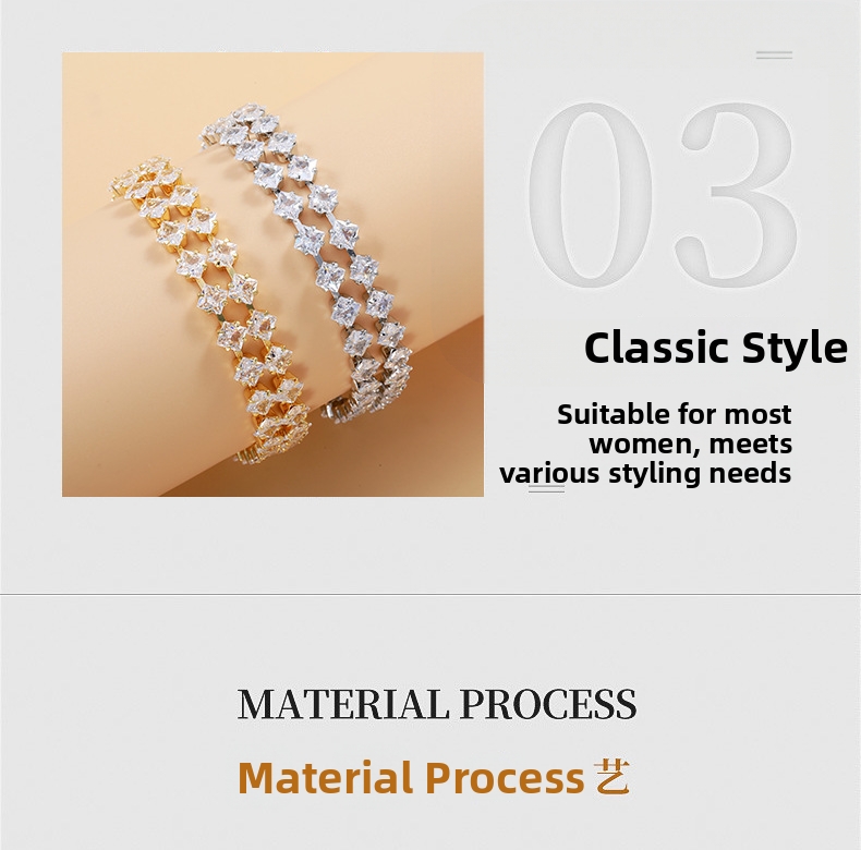 Luxury Full Diamond Bracelet Elegant Minimalist Chain Jewellery_voghion.com