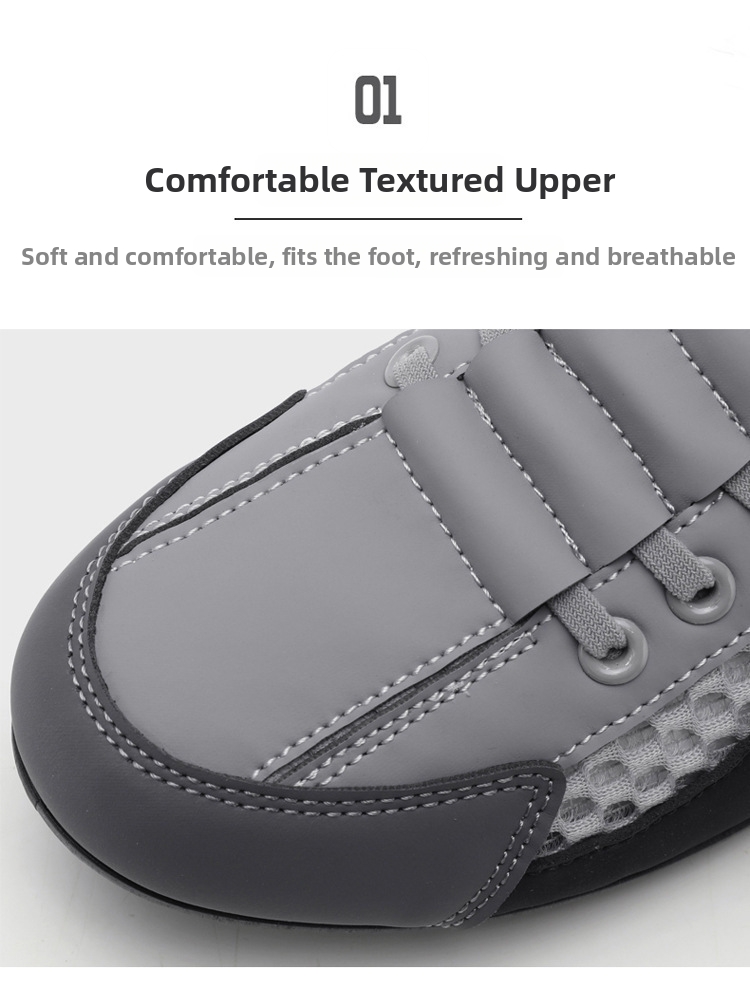 Baskets de sport décontractées pour homme, à enfiler et à lacets, blanches et noires, style été, tige en maille transparente, microfibre et cuir PU, semelle en caoutchouc_voghion.com