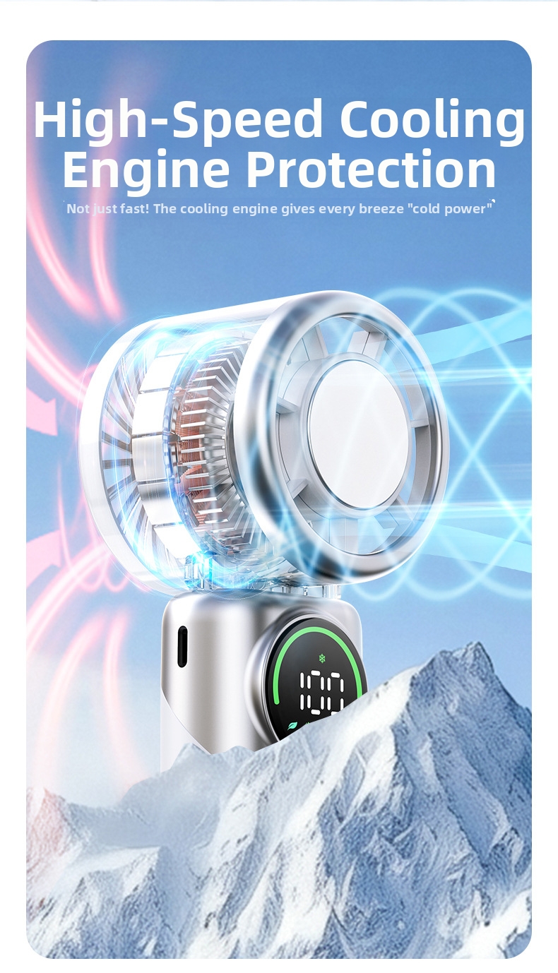 Handheld Portable Cooling Fan With Semiconductor Ice Compress_voghion.com