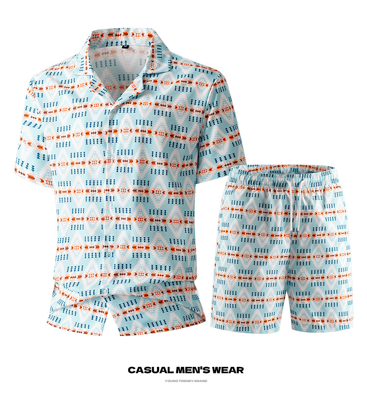 Herren T-shirt Sets 3d Druck Freizeit Kurzarm Zweiteiler Outfit_voghion.com
