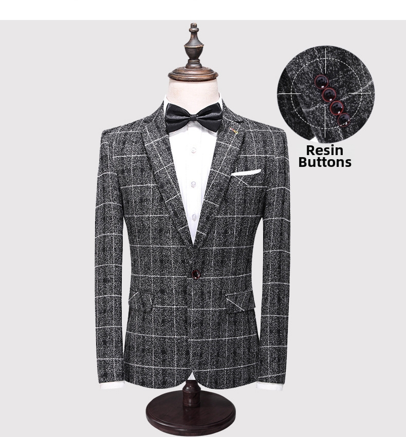 Abito uomo 3 pezzi slim fit a quadri elegante per matrimonio_voghion.com