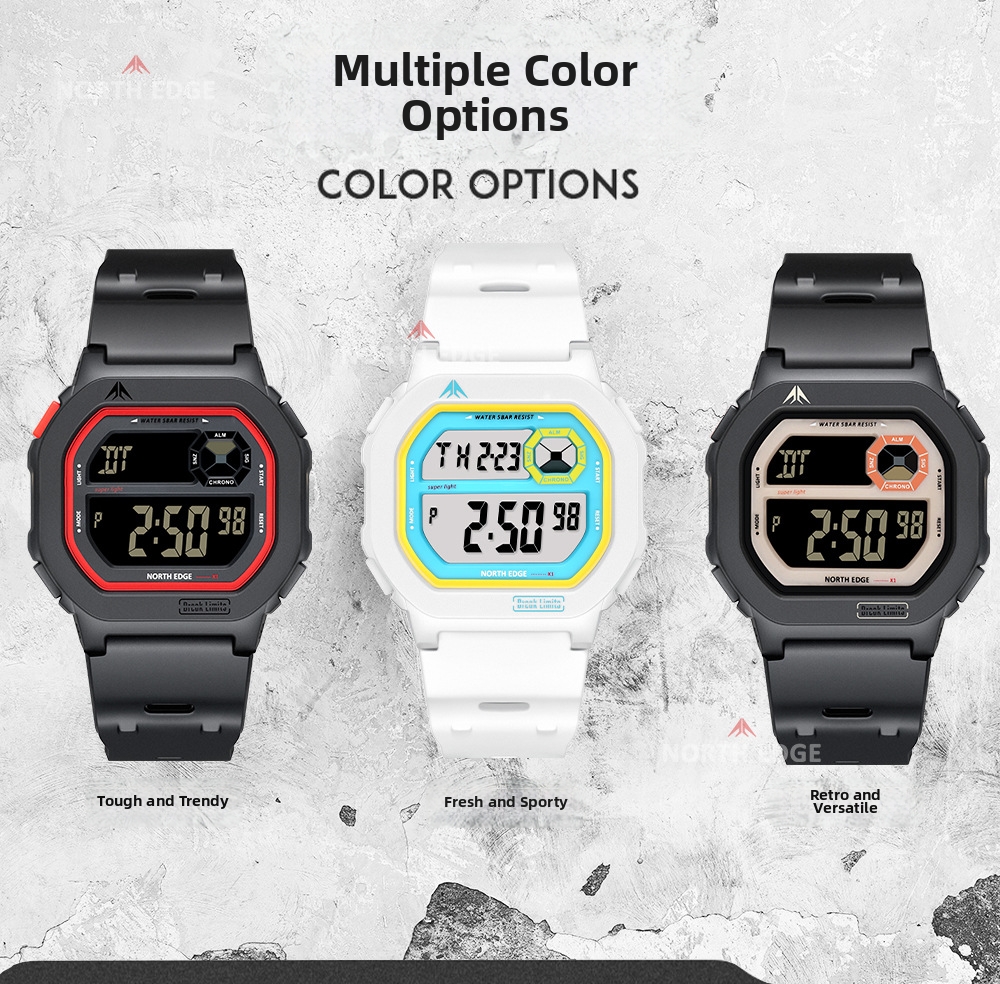 Waterproof Digital Watch Square Shockproof Outdoor Sports Trendy_voghion.com