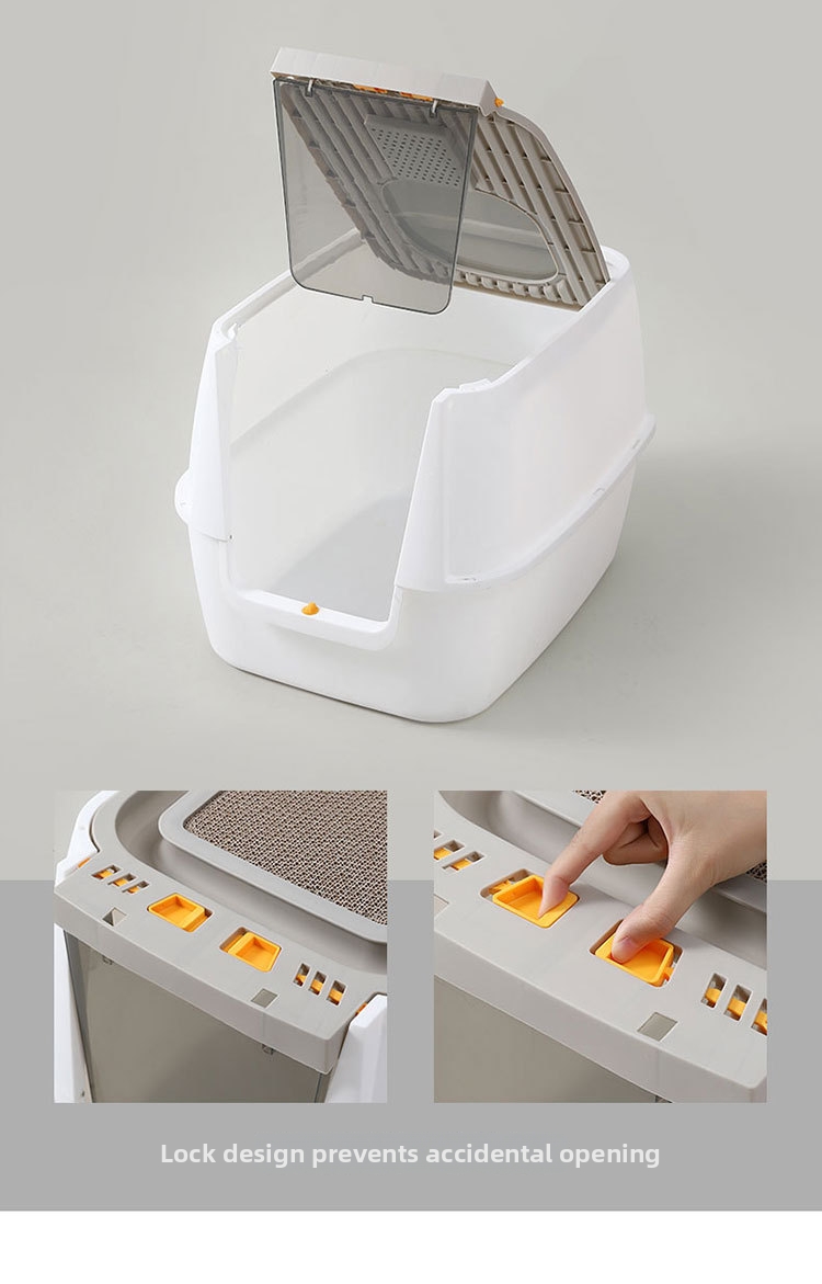 Extra Large Mega Cat Litter Box Fully Enclosed Splash Proof Odor Resistant Sterilizing_voghion.com