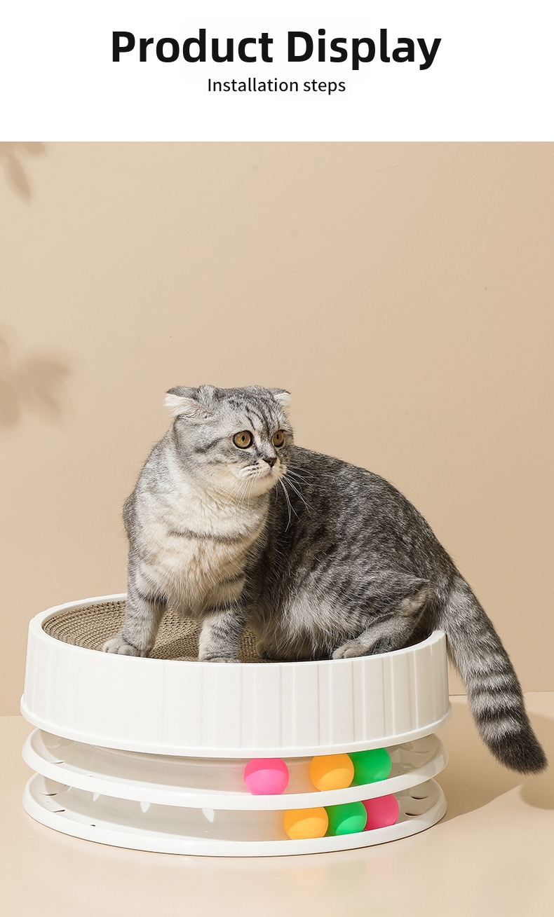 Rundes Katzenkratzmöbel Mit Spielschiene Für Katzen Und Kater_voghion.com