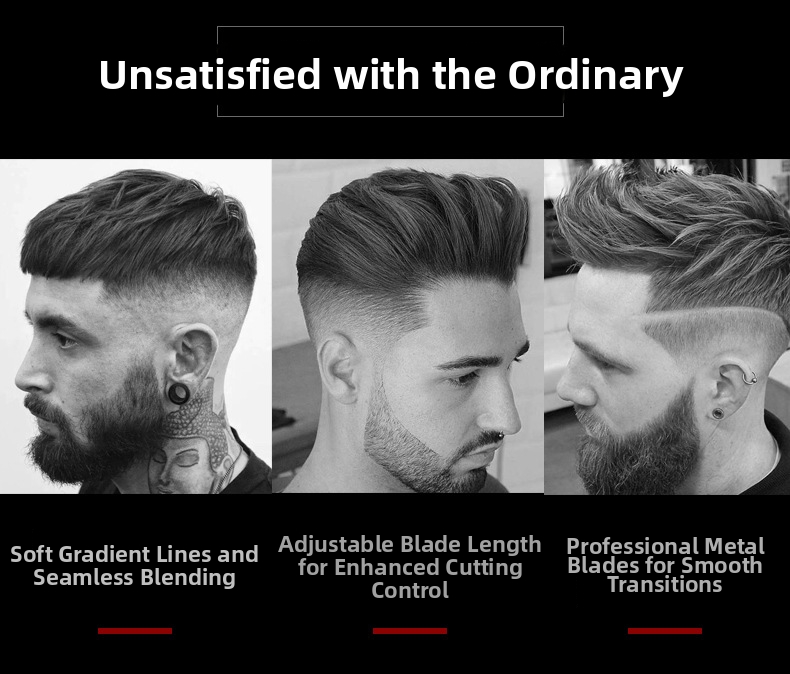Professional Electric Hair Clipper For Slicked Back Gradient Styles_voghion.com