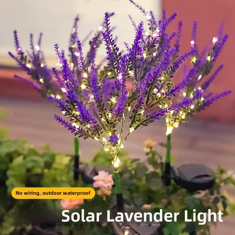 Veilleuse solaire étanche multicolore en forme d'épi de blé artificiel pour l'extérieur, idéale pour une cour._voghion.com