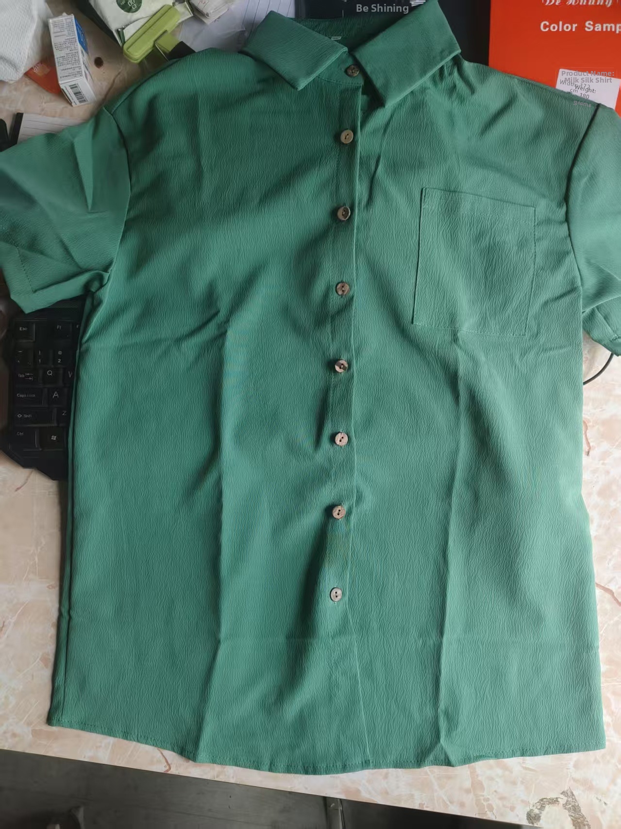 Women's Short Sleeve Shirt & Shorts Set | Casual Loose Fit Two Piece Outfit | Solid Color Summer Co-ords_ecoleips.com