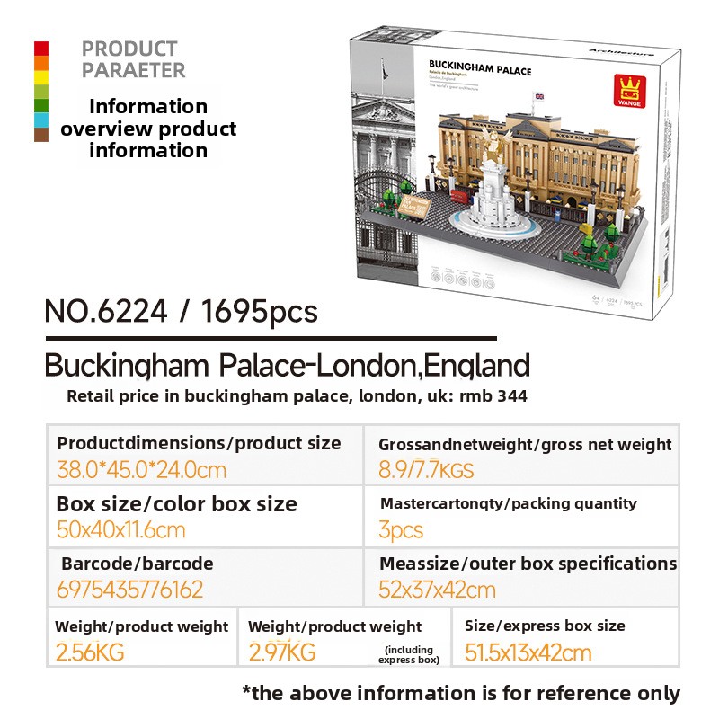 Palácio de Buckingham, Londres, Reino Unido. Blocos de montar de pequenas peças. Brinquedo educativo infantil. Ideal para presentear._voghion.com