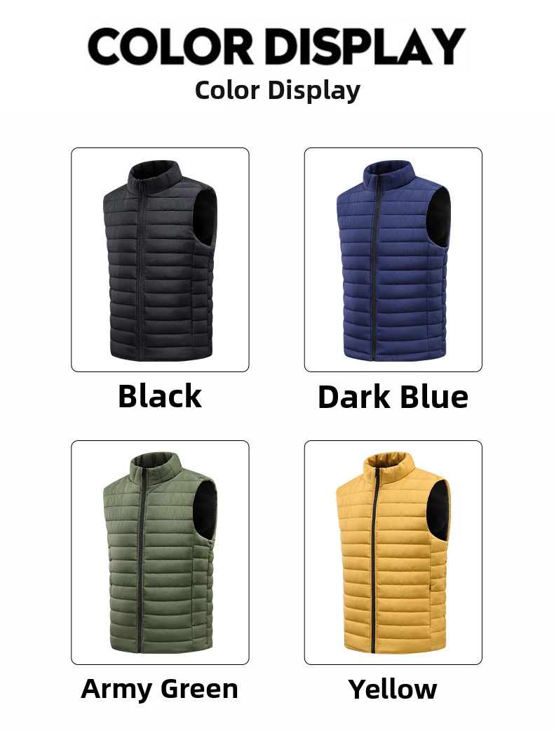Herren Weste Mit Stehkragen Für Herbst Und Winter Leger_voghion.com