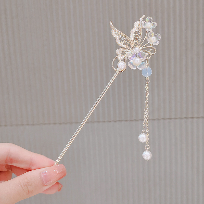 铃兰花古风步摇发簪高级感古典珍珠汉服簪子发钗流苏旗袍盘发钗子-阿里巴巴