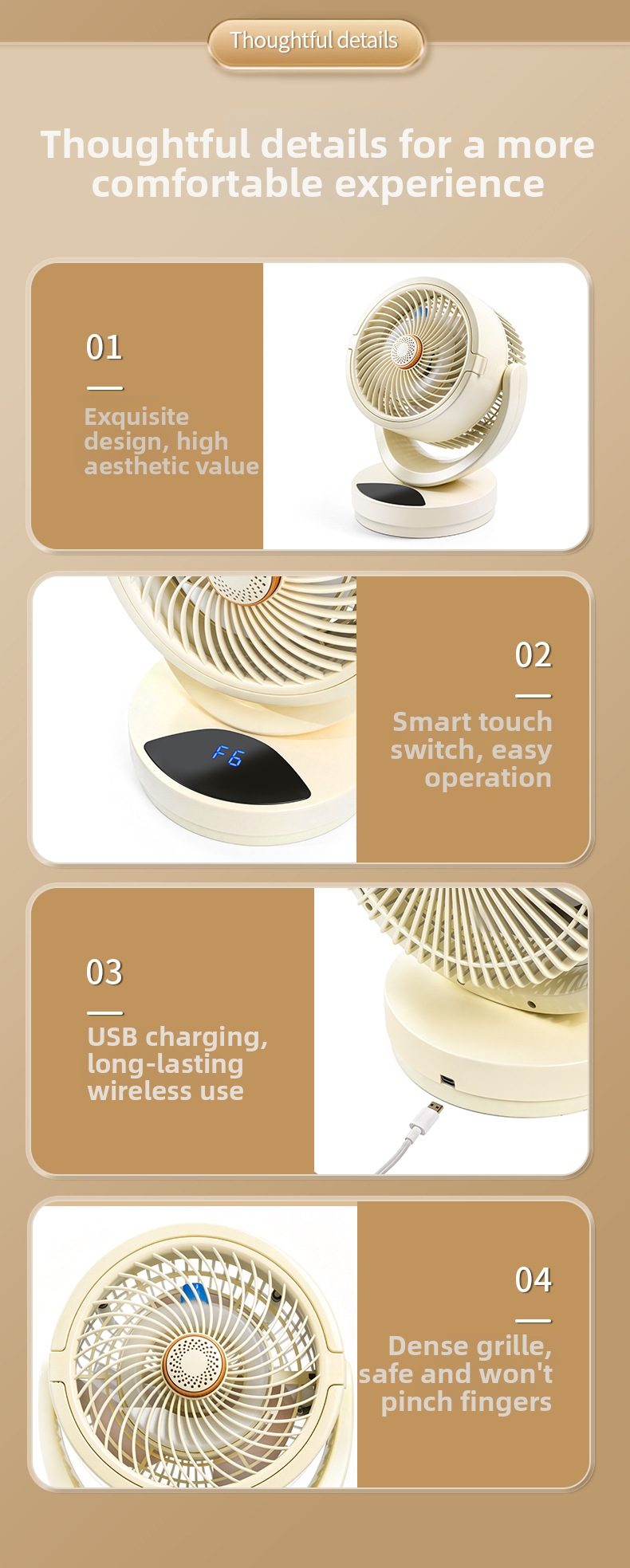 Wiederaufladbarer USB-Tischventilator mit Kühlfunktion_voghion.com