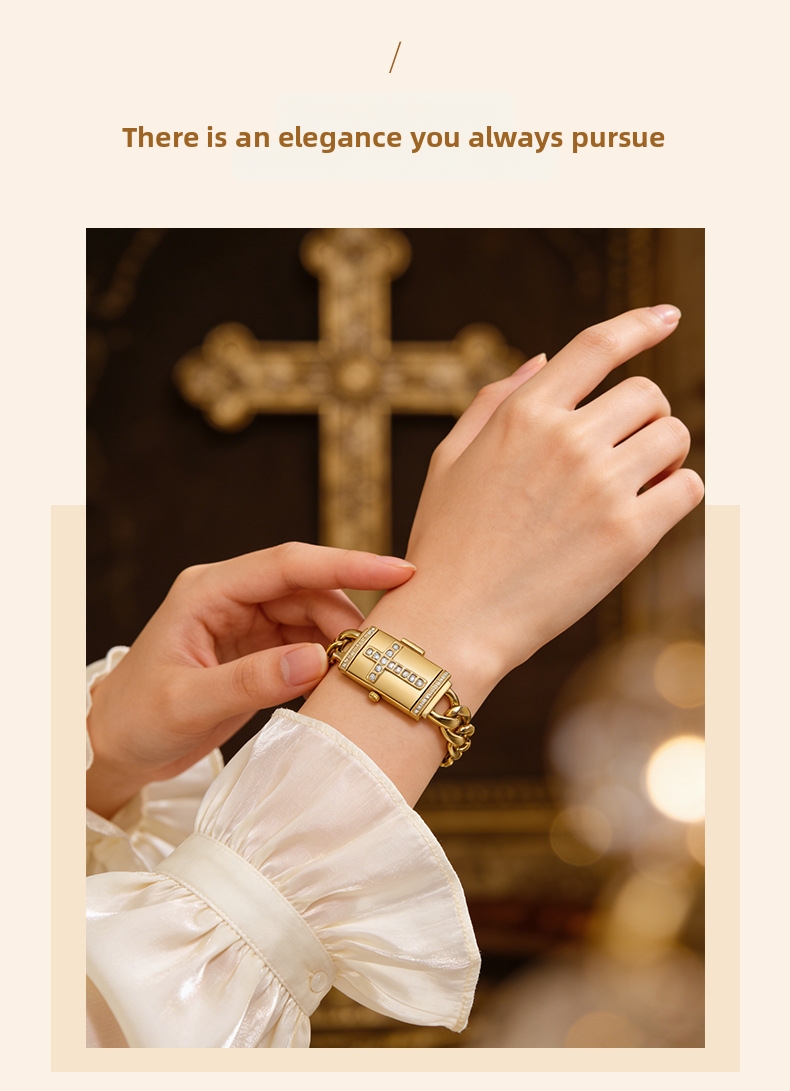 Orologio da donna al quarzo witon con bracciale design squadrato_voghion.com