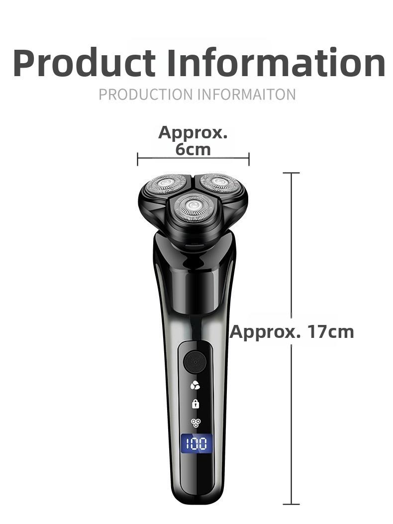 Electric Shaver For Men Usb Rechargeable With Digital Display_voghion.com