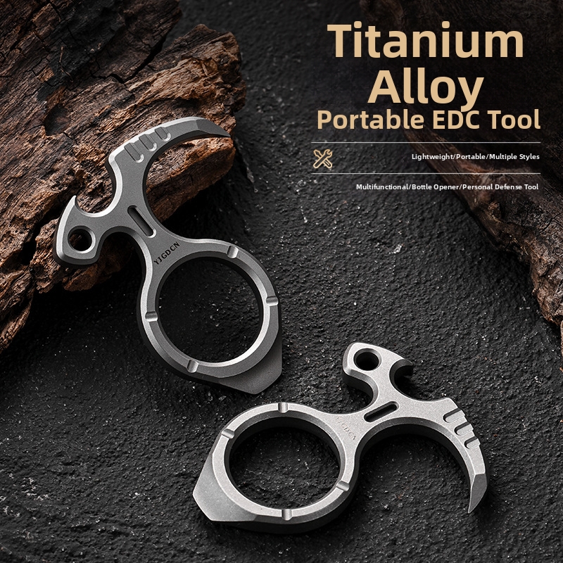 Titanium Alloy Keychain Multi-Functional Outdoor Tool EDC Crowbar Portable Nail Puller Sports Camping Hiking_voghion.com
