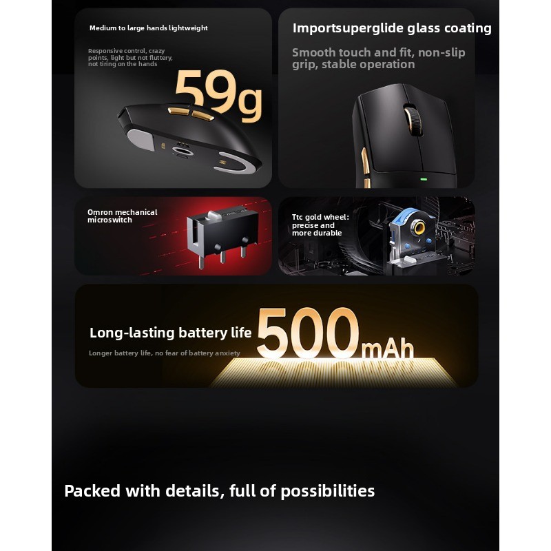 Mchose K7 Ultra Lightweight Wireless Gaming Mouse Paw3950 8k_voghion.com