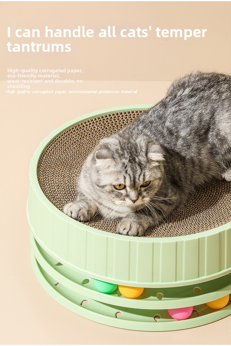 Rundes Katzenkratzmöbel Mit Spielschiene Für Katzen Und Kater_voghion.com