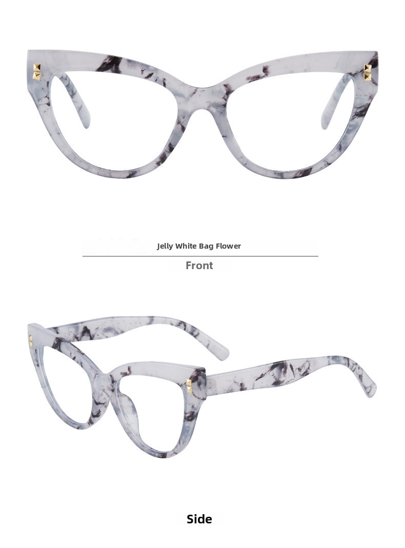 Cat Eye Brille Mit Nieten Für Damen Und Herren Modisches Design_voghion.com