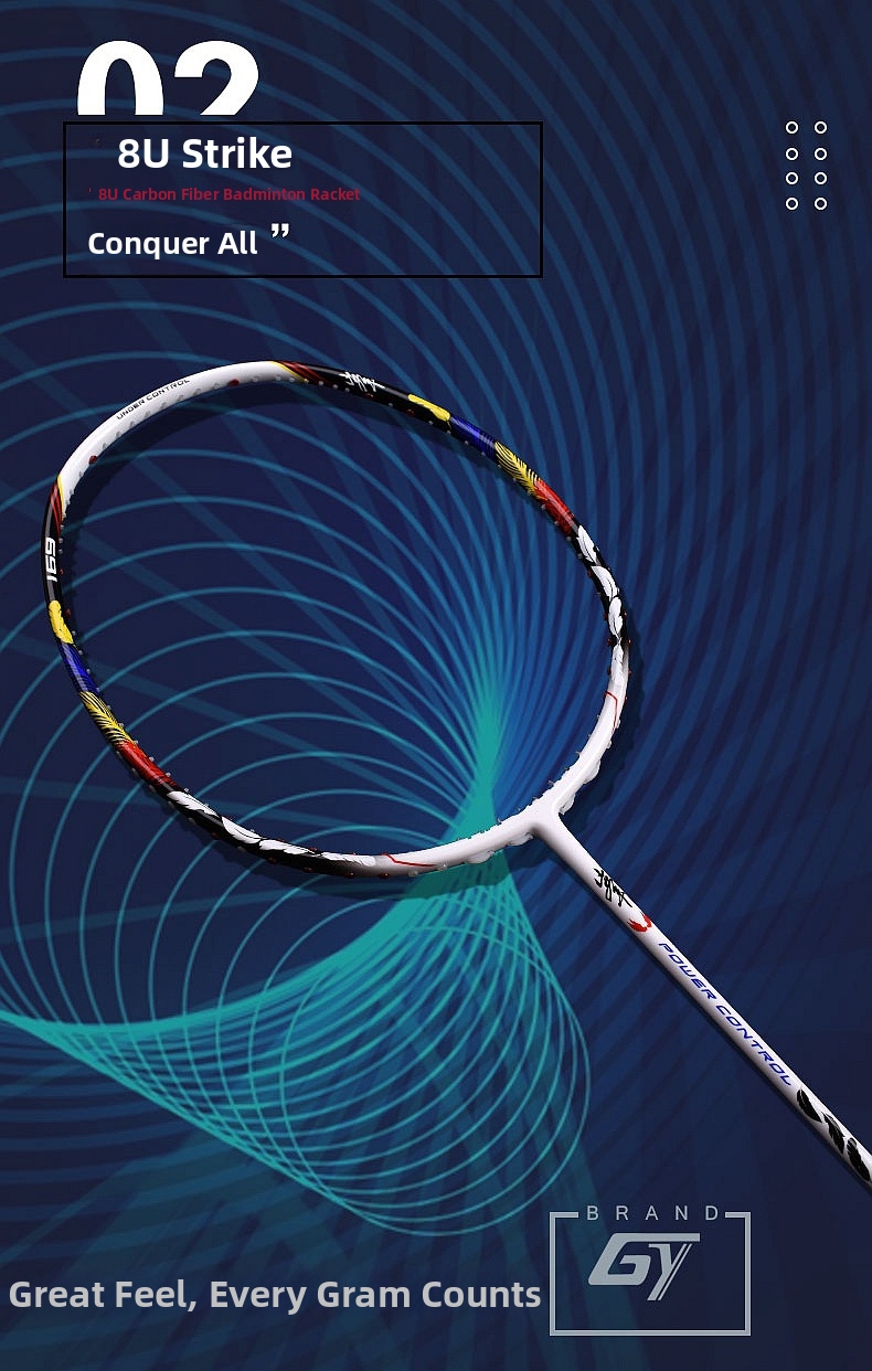 Ultralätt badmintonracket för vuxna i kolfiberkonstruktion_voghion.com