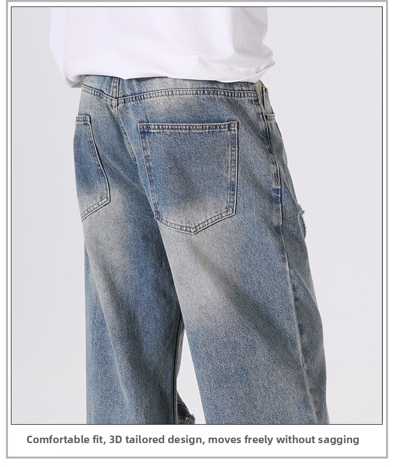 Unisex American Style Graffiti Distressed Straight Leg Jeans Trendy Fashionable Loose Fitting Wide Leg Pants New 2026 Style_mkmklike.com