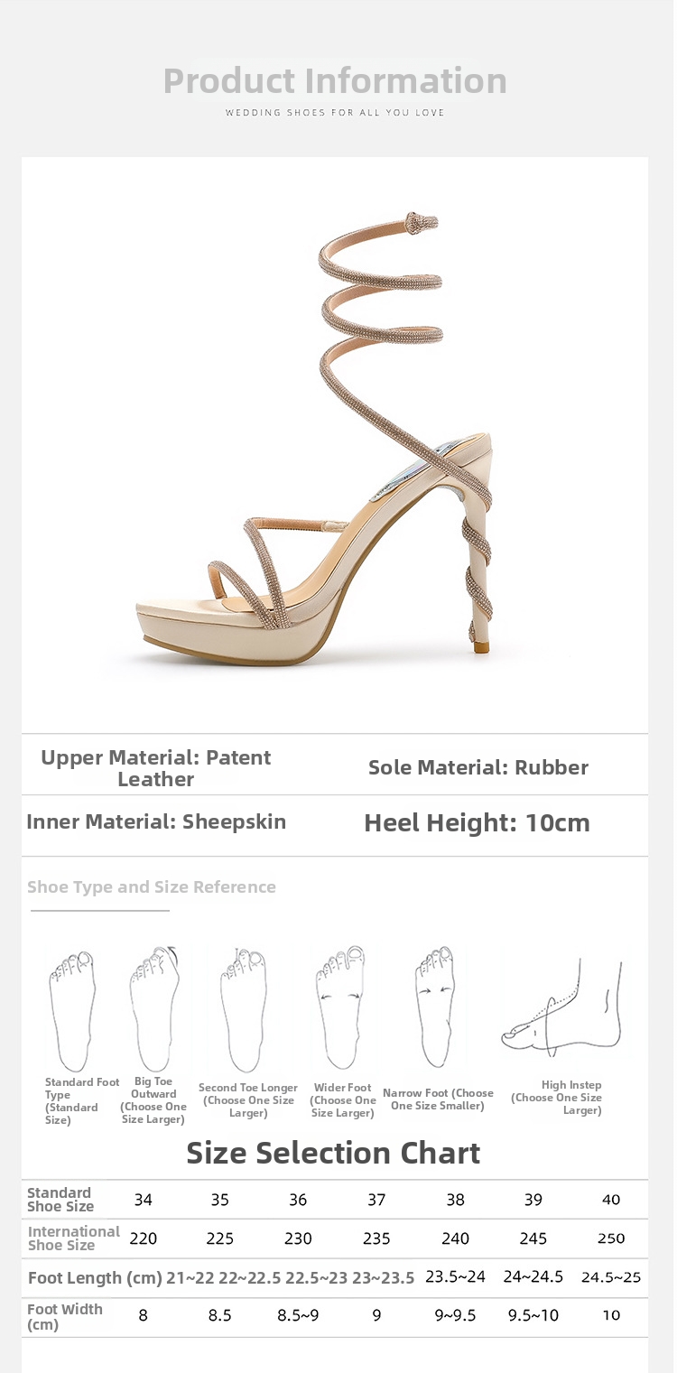 Women's Rhinestone Stiletto Platform Sandals With Snake Pattern_voghion.com