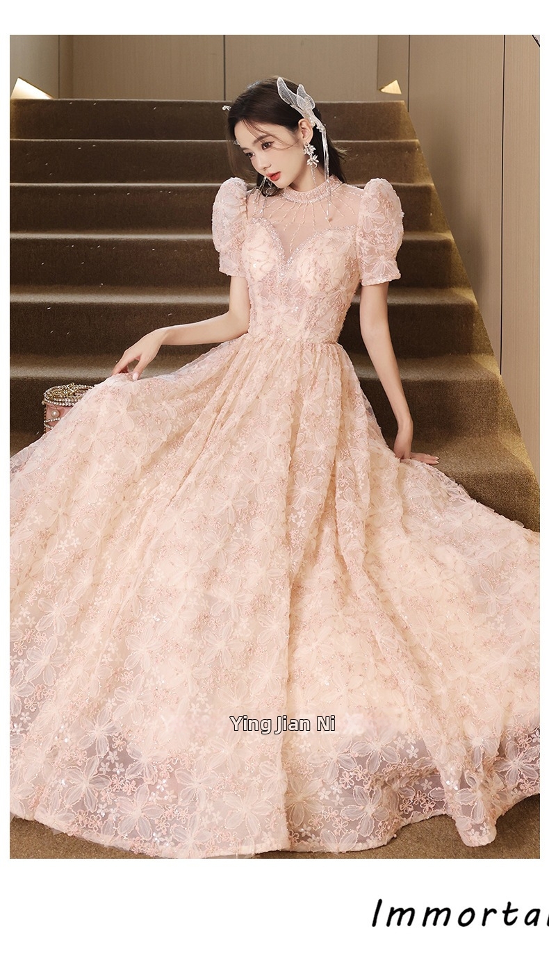 Women's Long Evening Gown Elegant Light Luxury Niche Design Perfect For Birthday Hosts And Runway Shows_ecoleips.com