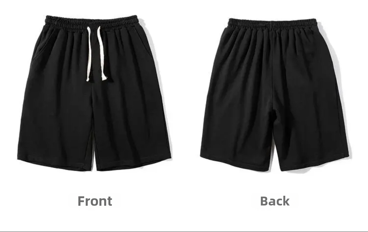 Men's Solid Color Straight Leg Shorts Vibe Street Basic Summer Outerwear Cool Hip Hop Five Point Sports Pants_viptrois.com