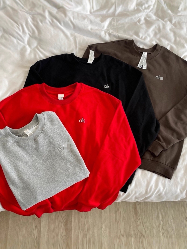 Now Alo Round Neck Sweatshirt Classic Pure Color Large Size Loose Casual Versatile Sports Top Long Sleeve Loose Cross-Border Now Alo Round Neck Sweatshirt Classic Pure Color Large Size Loose Casual Versatile Sports Top Long Sleeve Loose Cross-Border