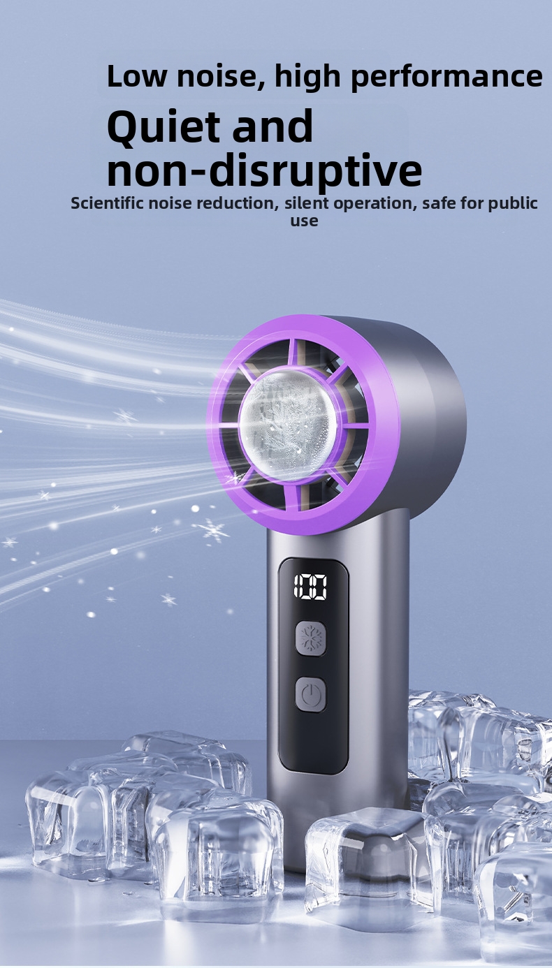 Handventilator Tragbar Usb Wiederaufladbar Mit Digitalanzeige_voghion.com