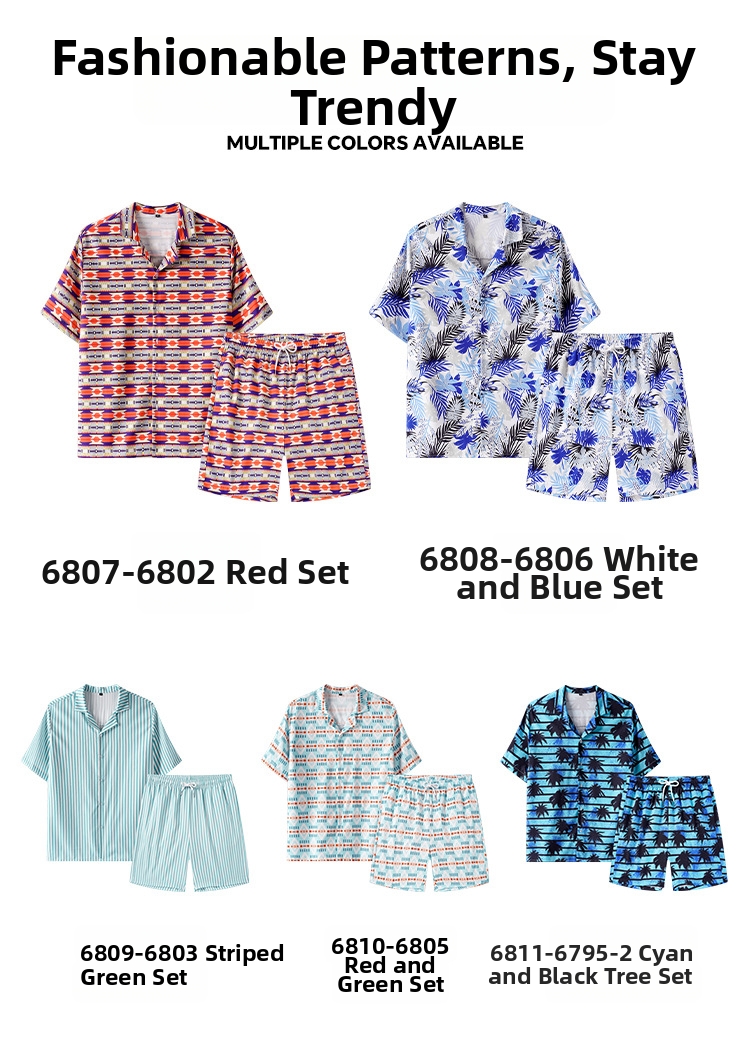 Herren T-shirt Sets 3d Druck Freizeit Kurzarm Zweiteiler Outfit_voghion.com