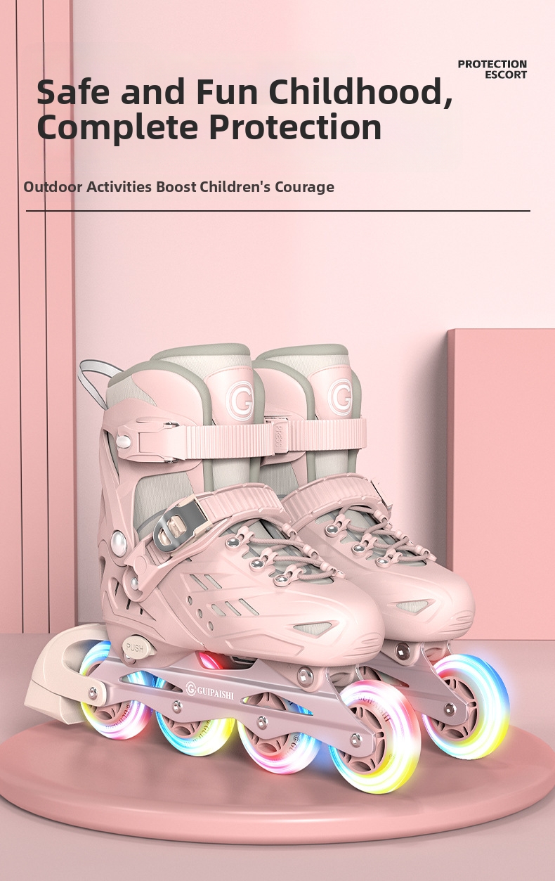 Verstellbare Rollschuhe Für Anfänger Mädchen Von 3 Bis 12 Jahren_voghion.com