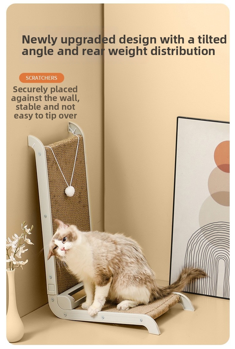 L Shaped Cat Scratching Post Wall Mounted Scratch Resistant Large Size Anti Scratch Pet Toy_voghion.com