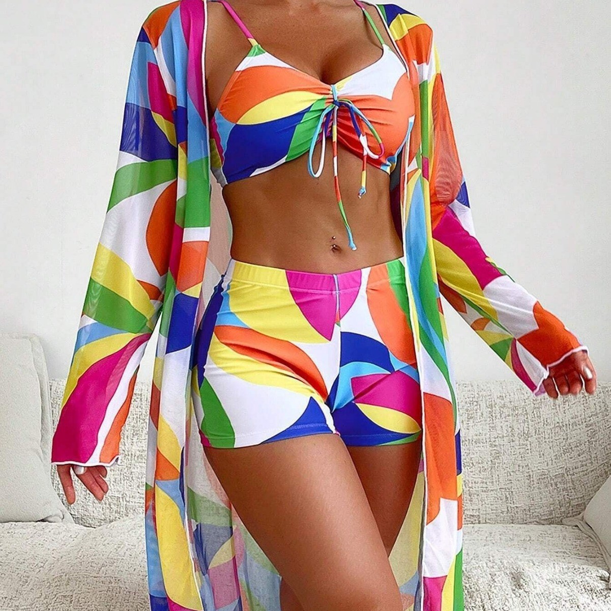 Dames bikini set met hoge taille sexy badpak tweedelig_voghion.com