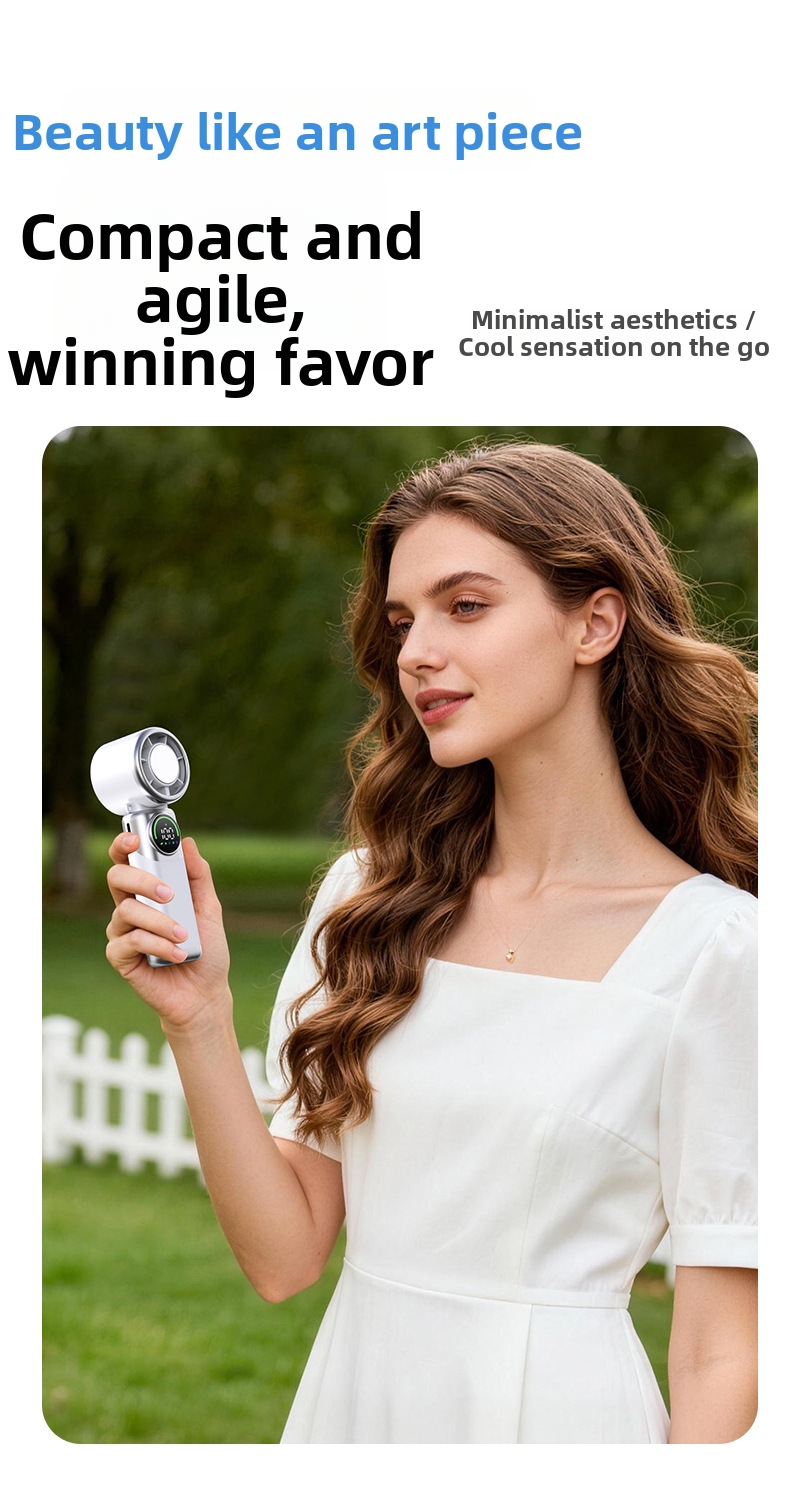 Handheld Portable Cooling Fan With Semiconductor Ice Compress_voghion.com