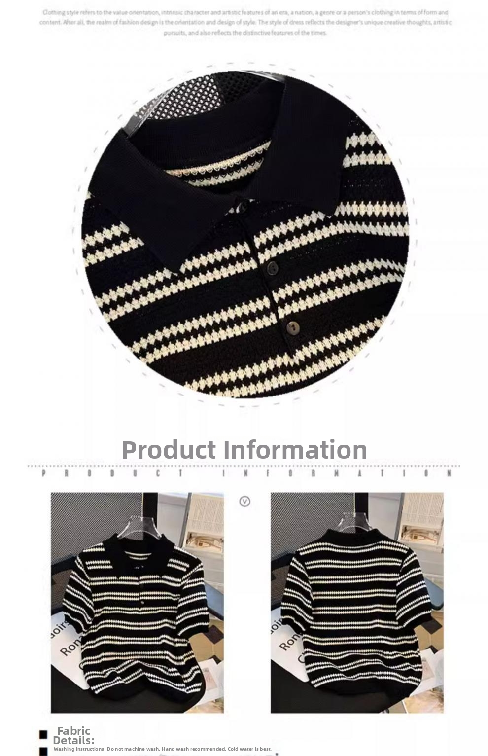 Damen T-shirt Aus Eisseide Gestrickt Kurzarm Sommerlich Gestreift_voghion.com