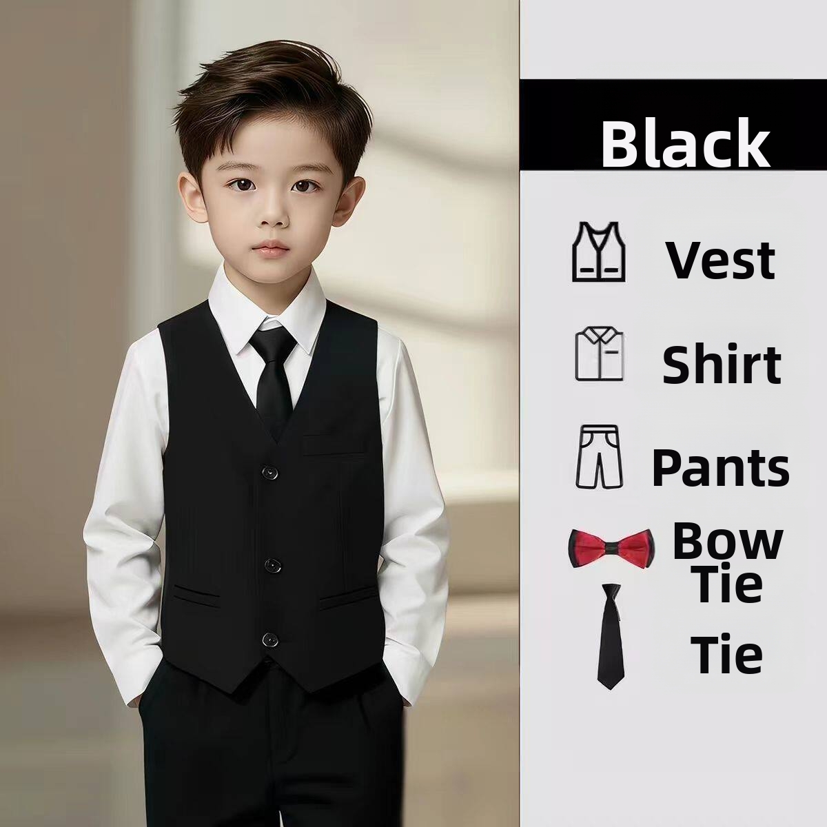 Children's Formal Wear Suit Set Teen Boys' Speech Contest Outfit Junior Host Performance Costume Classic Style_voghion.com